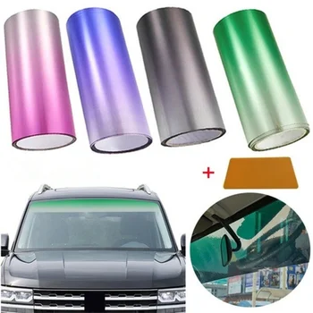 1 ролка водоустойчив UV-защита на прозорци, козирка, лента, стикер за автомобил, външни аксесоари, топлоизолация на предното стъкло на превозното средство, слънчеви филм