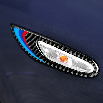 Углепластиковый автоматично указател на завоя Рамка Тампон Стикер Външно украса за BMW E60 E61 E90 E92 E93 Автомобилни аксесоари