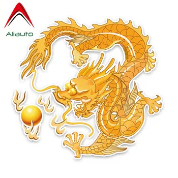 Aliauto Модни автомобили стикер в китайски стил с дракон, индивидуална украса, PVC стикер, надраскване, водоустойчив, 15 см.*14 см