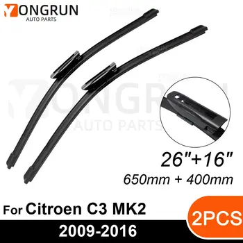 Размерът / видът на предните чистачки на предното стъкло за Citroen C3 MK2 2009-2016 Четка за чистачки гумена 26 