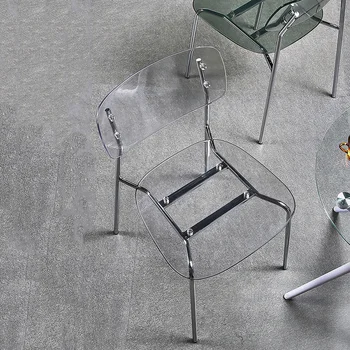 Скандинавските прозрачни акрилни Ресторант Трапезни столове За преговори Пластмасов стол с облегалка за кабинет, Хол, Спалня Стол за грим