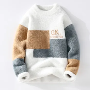 2023 Есенно-зимните пуловери, мъжки нови ежедневни блузи с принтом и кръгло деколте, тънки памучни възли мъжки блузи, пуловери, мъжки марка дрехи