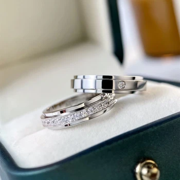 Висококачествени луксозни бижута от сребро 925 проба, въртящи се пръстени, модната марка, празнични подаръци за мъже и жени