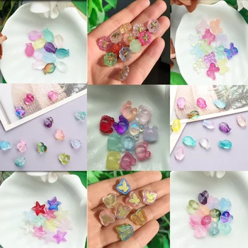 20 бр. цветни висулки AB, стъклени кристални мъниста във формата на пеперуда, мини-животни, свободни распорные мъниста за бижута, гривни 