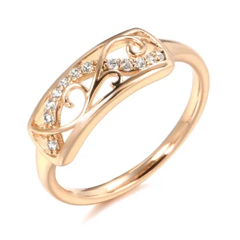 Пръстен от розово злато 18 Карата с множество елементи за Жени, сватбени и годежни пръстени за бижута Anillos De Bizuteria Anillos Mujer, Кутия Пръстени със Скъпоценни Камъни
