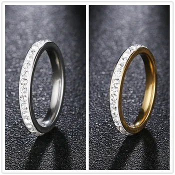 Пръстени QianBei от неръждаема стомана пръстен за жени, однорядное пръстен