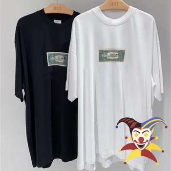Тениска Vetements Оверсайз за мъже и жени е 1:1, висококачествено черно-бяла тениска, потник, тениска