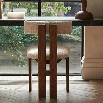 Столове с мека тапицерия с висока облегалка от дърво за хранене, Модерен Еластичен Стол, Дизайнерски Неутрални италиански Предмети от бита Muebles De Hogar