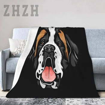 Кучето на свети бернар, най-добрите приятели за цял живот, одеало, многофункционален калъф за дивана, едно чаршаф, одеало, фланела, руно, зима