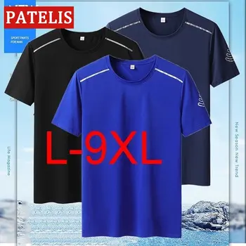 Тениска голям Размер за мъже L-9XL, Бързосъхнеща тениска с кръгло деколте и къс ръкав, Блузи Големи Размери, Camiseta Hombre Futbol 반팔 남자 Тениски