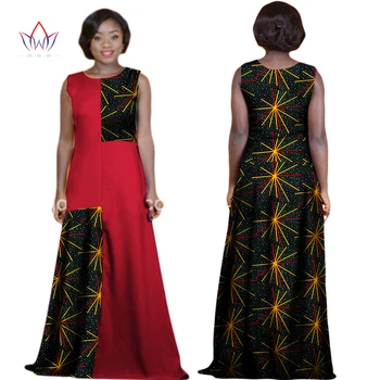 Женствена рокля в африканския стил, Новост 2023, халат на големи размери дължина до щиколоток, дашики, красива и елегантна секси рокля без ръкави, WY2284