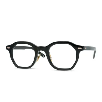 Елегантни ниша полигональные очила ретро от чист титан, държач за нос, очила дизайнерски марки, висококачествени очила за оптика при късогледство