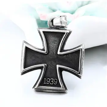 Мъжки медальон от неръждаема стомана 1813 1939 г. Втората Световна война, немски железен Кръст, колие за мъже