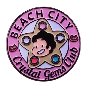 Стивън Universe-брошка Beach City Crystal скъпоценни Камъни Club с красиви декорации мультяшными