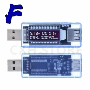 USB тестер Текущото напрежение на Зарядното устройство Тестер капацитет Волтметър Измерване на напрежение Показване на времето Мобилен детектор мощност Тест на батерията