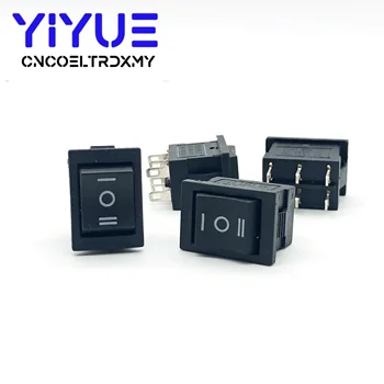 5шт KCD1 черно 3-позиционен микропереключатель 6A/250VAC 10A/125VAC (ВКЛ./изкл/вкл) 6-пинов кулисный ключ
