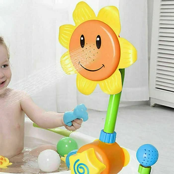 Бебешки играчки за баня, водна игра, модел на слънчевата цвете, кран, играчка за пръскане на вода за душ, детски разбрызгиватель, играчка за баня, бебешка играчка