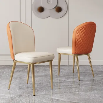 Подови трапезни столове в стил Фънк, скандинавски дизайн, Кожени трапезни столове за почивка, изчистен тоалетка, Кухненско обзавеждане Cadeiras De Jantar