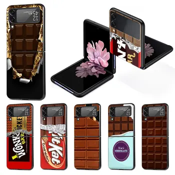 Шоколадова Калъф Nutella Funda за Samsung Galaxy Z Flip 3 4 5 ГРАМА Case Flip4 Flip3 Черен Твърд PC Zflip3 Zflip4 Защитен Калъф За вашия Телефон