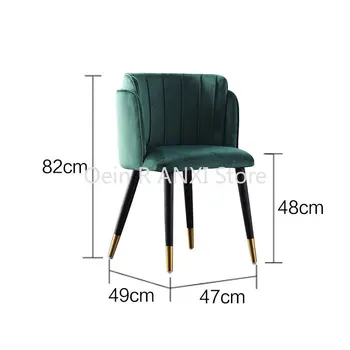 Трапезни столове за кухни и спални, скандинавски кадифе, Ергономични Луксозни трапезни столове, Дизайнерски, модерен Скрин Stuhl Home Furniture WKYZ