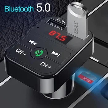 Bluetooth 5,0 FM-Предавател Комплект за Кола MP3-Модулатор Плейър, Безжичен Аудиоприемник Хендсфри Dual USB Бързо Зарядно Устройство 3.1 A