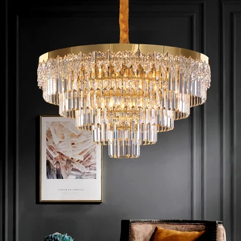 Лампата в хола, кристален полилей, луксозна кръгла лампа за коридора, модерна вила, една проста лампа за трапезария, спални осветление