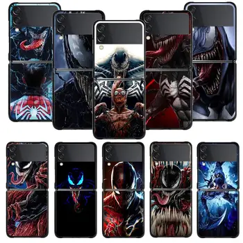 Marvel Venom За Samsung Galaxy Z Flip4 Flip3 5G Твърд Калъф за Galaxy Z Flip 4 Z флип-надолу Капака на телефона Fundas Capa