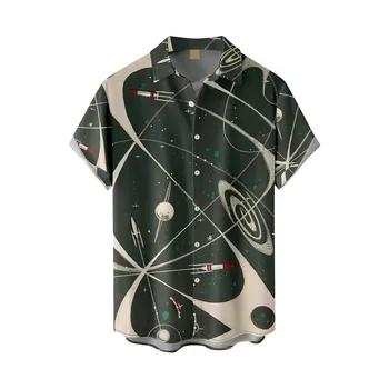 Летни Дизайнерски Ризи 2023 Година За Мъже, Ежедневни Удобни Памучни Ризи С Къс Ръкав, Реколта Свободна Хавайска Риза С Принтом риза