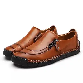 Мъжки обувки от Изкуствена кожа + Микрофибър 38-48, Мека Гума против хлъзгане Лоферы, Мъжки Ежедневни Кожени обувки 2023, Офис Работна обувки