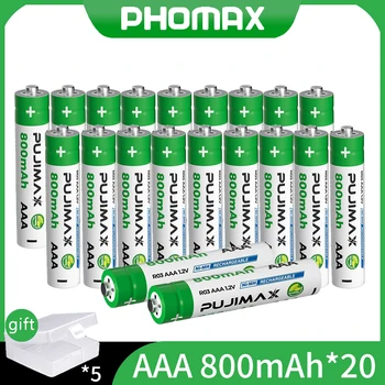 PHOMAX 1,2 НА 800 mah 20 броя AAA Ni-MH Акумулаторни Батерии с Висока Мощност на Удари, Подходящи за монитор на кръвното налягане