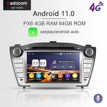 PX6 DSP TDA7851 2 din Android 11,0 8-ядрени и 4 GB оперативна ПАМЕТ, 64 GB Кола DVD плейър авторадио автомагнитола За Hyundai TUCSON IX35 2009-2012 г.