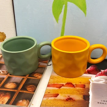 Синята чаша Klein за закуска, чифт млечни керамични чаши, дизайн ins, малка кафеена чаша в офиса стил