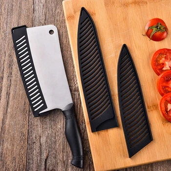 Кухненски Инструменти Сабя за Ножове Черна Пластмаса Защитно покритие за острието на Ножа Защита на ръбовете Калъф Сабя, Кухненски кът за Готвене, прибори за хранене