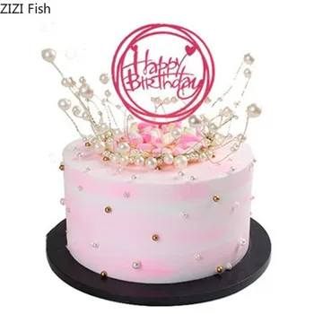 Модел торта, Цветя, перли, розов имитация, модел торта за рожден ден, инструмент, пластмасов модел, прозорец, подпори за заснемане, сватбена украса
