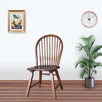 Трапезария стол в скандинавски стил, Трапезни столове от американската бреза, Проста дървена стол С облегалка, Бар, кафене, свободно време, Модерни кухненски Мебели от масивно Дърво