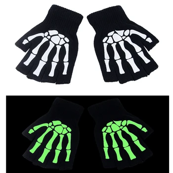 2 бр. Декорации във формата на скелет за Хелоуин, светещи в тъмното ръкавици, детски спомени, светлинен подпори за cosplay на Хелоуин