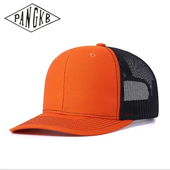 PANGKB Брандираната е оранжева шапка лятна однотонная окото дишаща спортна бейзболна шапка за възрастни, шапка за шофьор на камион gorras