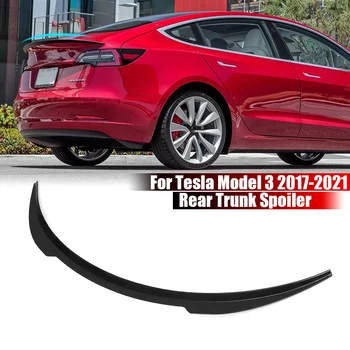 Кантиране, спойлер на задния багажник на автомобил, на ръба на крилото на багажника за Tesla, Модел 3 2017-2021 Черно/вид въглеродни влакна, на ръба на задния спойлер на колата, на ръба на багажника