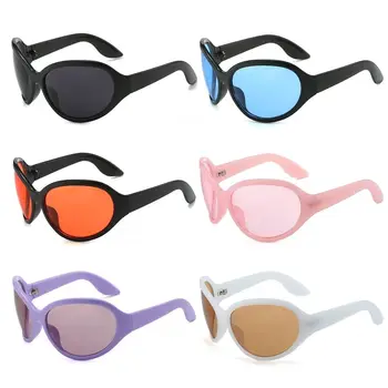 Дамски готически Уникални Нередовни Слънчеви очила в стил хип-хоп Оверсайз Y2K, стръмни спортни слънчеви очила за мъже, очила пури в ограничени бройки нюанси