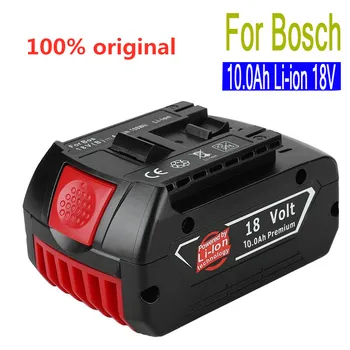 18V 10.0 Ah 10000 mah Литиево-йонна Акумулаторна Батерия Преносима Замяна на Батерията Индикатор за резервно Зареждане на Батерията За Bosch BAT609