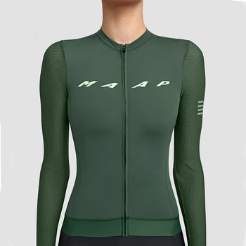 Пролет/есен MAAP, дамски дишаща велосипедна фланелка с дълъг ръкав, удобна велосипедна облекла, спортни облекла за планински велосипеди, бързосъхнеща