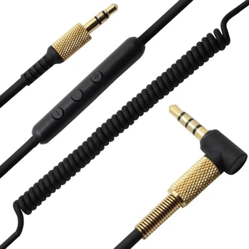 Удлинительный кабел 3.5 мм, разменени кабел за слушалки с микрофон, регулатор на силата на звука за монитор Marshall Major II MID