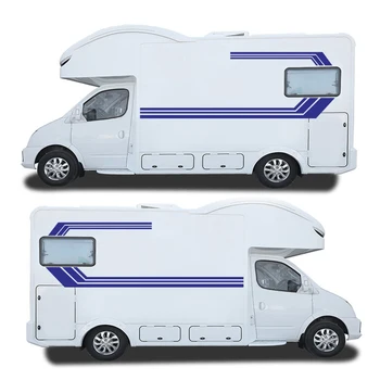 2 бр. Универсална страничната стикер в дълга ивица, автомобилни стикери за състезания и спорт, лепенки за прозорци на каросерията на камион RV Caravan