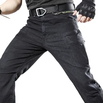 Мъжки ежедневни дишащи военни панталони-карго, силни тактически дънки-участък за крайградски пътувания, бойни панталони с много джобове