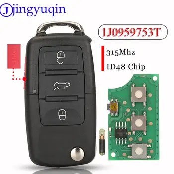 Jingyuqin 1J0959753T Умно Дистанционно Автомобилен Ключ 315 Mhz ID48 За Фолксваген Beetle, Golf, Jetta GTI Passat Ключодържател Предавател Контрол