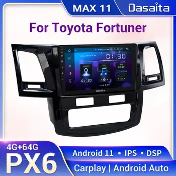 Dasaita Android11 Мултимедия за Toyota Fortuner от 2007 до 2014 Радиото в автомобила Android Auto Carplay Навигация IPS 1280*720 AHD Max11