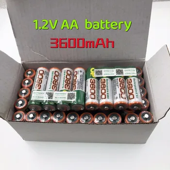 4-20 бр Новата батерия тип АА 1,2 В 3600 mah NI MH Предварително Заредени Батерии Ni-MH Акумулаторна Батерия AA3600 За Играчки, Камера, Микрофон