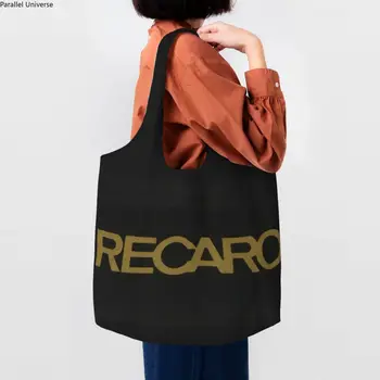 Чанта за пазаруване с логото на Recaros, дамски Холщовая чанта през рамо, миещи чанти за пазаруване в хранителни магазини, Чанти за снимки