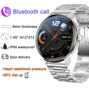 412*412 Bluetooth предизвикателство 9 мм-тънки смарт часовници мъжки спортни фитнес водоустойчиви дамски часовници с сърдечния ритъм + кутия За HUAWEI IOS