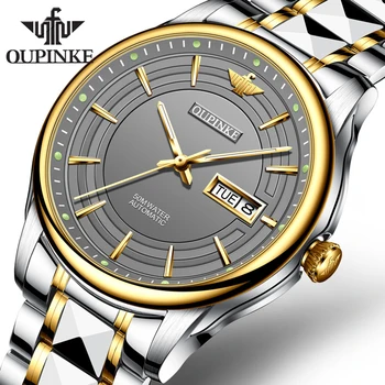 Оригинален механичен часовник OUPINKE за мъже от сапфировой вольфрамовой стомана, водоустойчив мъжки часовник, най-добрата марка за луксозни мъжки автоматичен часовник